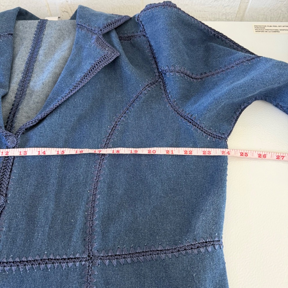 Dressbarn Denim Patchwork Longline Jacket Size 16… - image 6